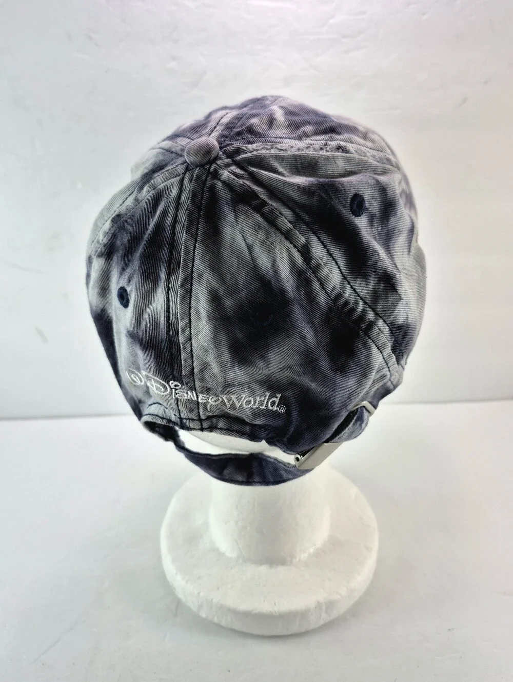 NWOT Disney Mickey Mouse Gray Blue White Tie Dye Brim Adjustable Hat